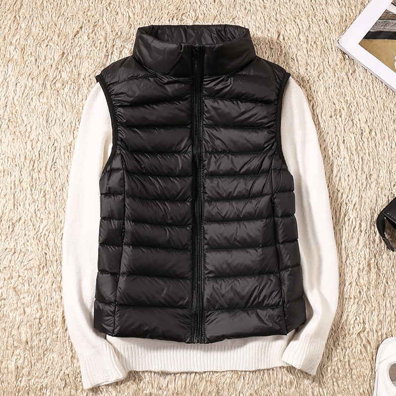 Ultra Light Down Vests Slim Gilet Lightweight Warm Waistcoat Portable