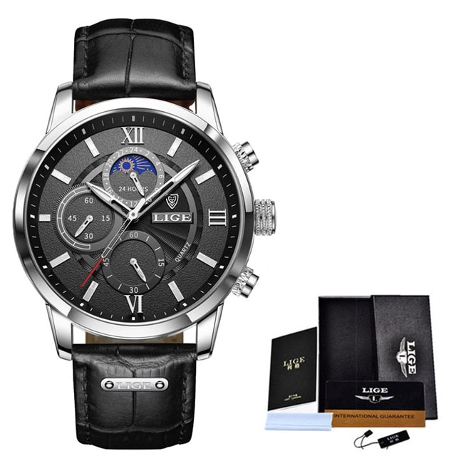 Watches Top Brand Luxury Men Wristwatch Leather Quartz
