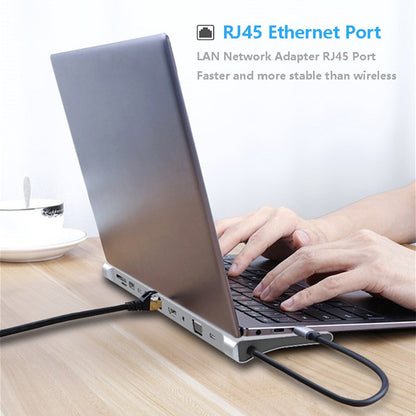 USB C Laptop Docking Station HDMI VGA USB PD LAN RJ45 SD Hub Adapter