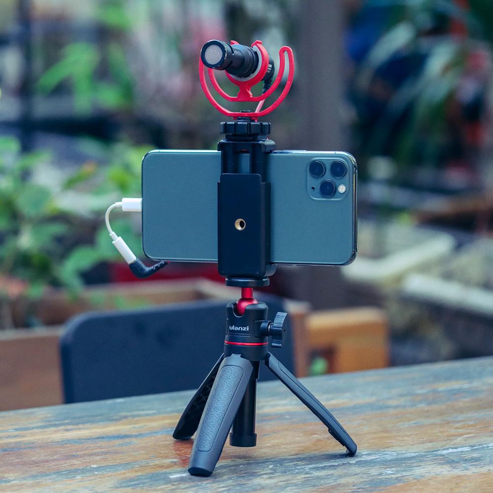Tripod Cold Shoe Phone Mount Holder for Microphone LED Light
