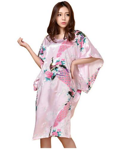 Female Satin Robe Dress Nightgown Women