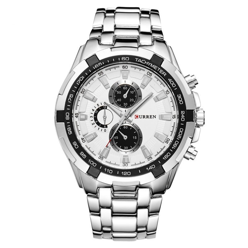 Mens Business Stainless Steel Wristwatch