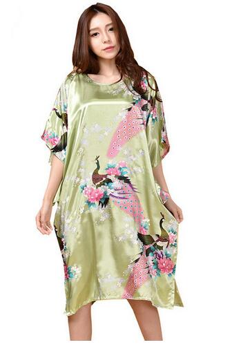 Female Satin Robe Dress Nightgown Women