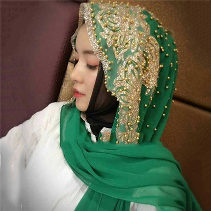 Long Underscarf Muslim Solid Color Hijab