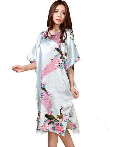 Female Satin Robe Dress Nightgown Women