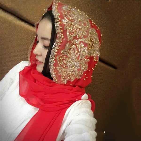 Long Underscarf Muslim Solid Color Hijab