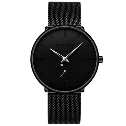 Ultra Thin Creative Black Stainless steel Quartz Watches