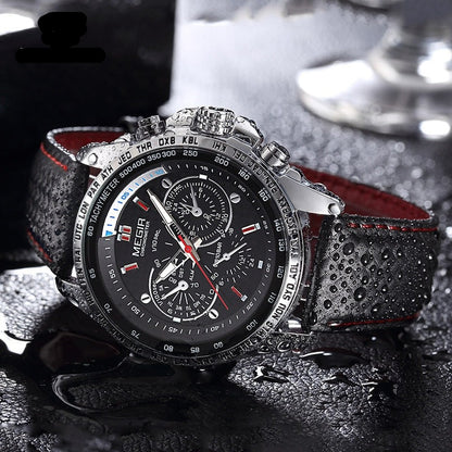 Quartz wristwatch brand waterproof leather watches