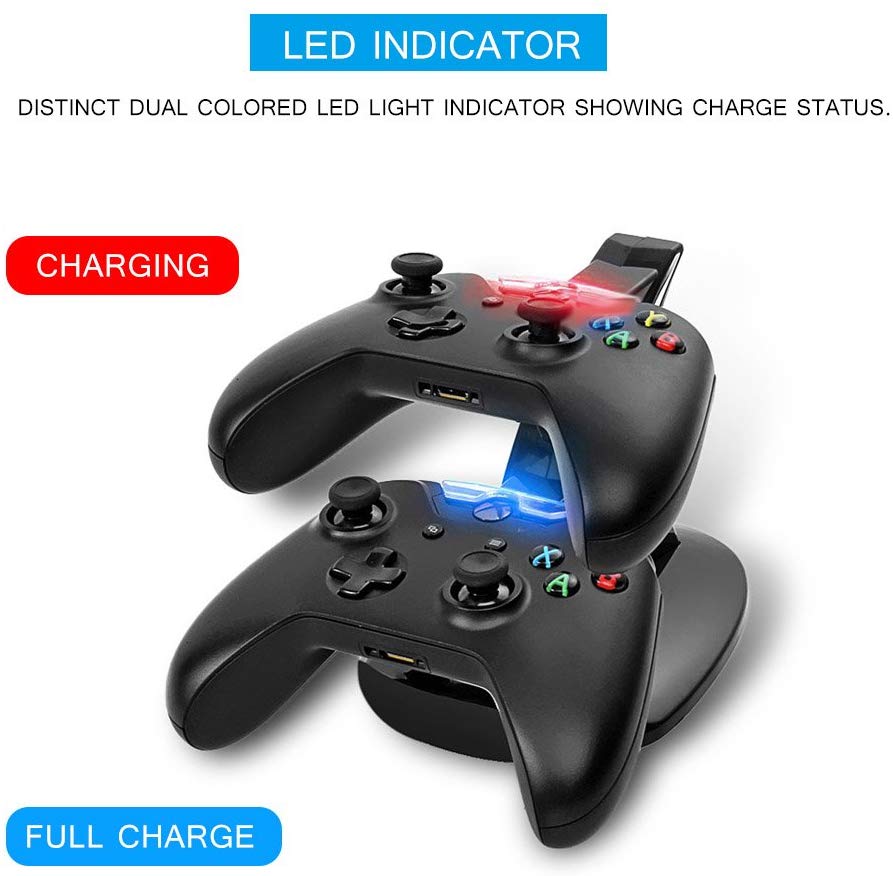 LED USB Dual Game Controller Charger Dock Station for Xbox One