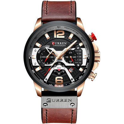 Mens Watches Top Brand Luxury Leather Sports