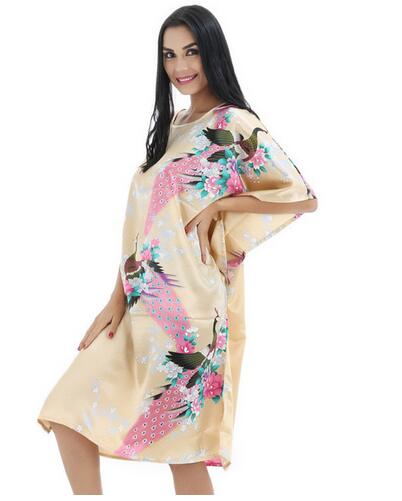 Female Satin Robe Dress Nightgown Women