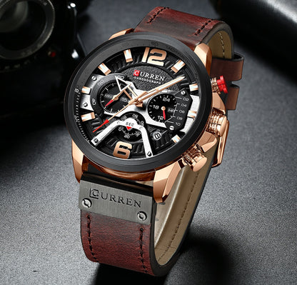 Mens Watches Top Brand Luxury Leather Sports