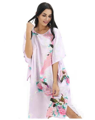 Female Satin Robe Dress Nightgown Women