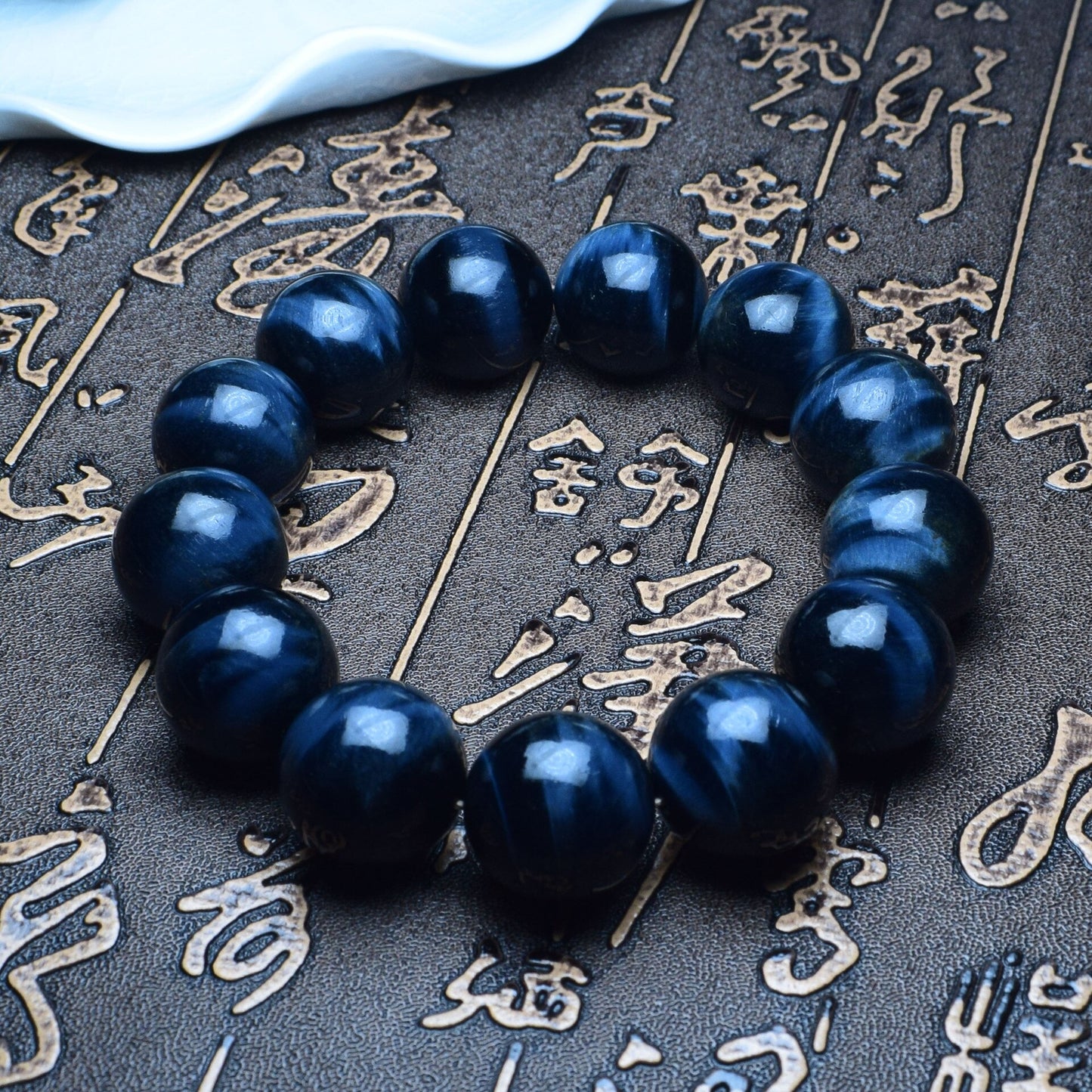 Bright Blue Tiger Eyes Natural Stone Beads Bangles Bracelets Jewelry