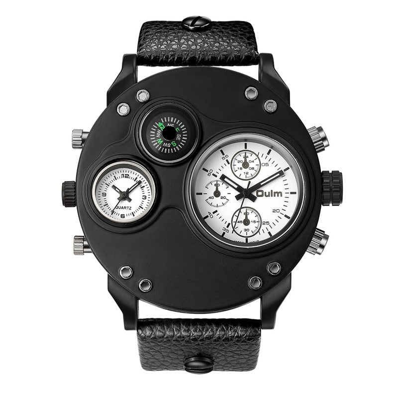 Unique Sport Watches Men Luxury Brand Two Time Zone