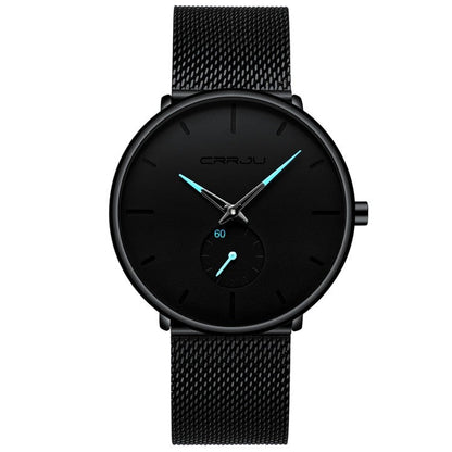 Ultra Thin Creative Black Stainless steel Quartz Watches