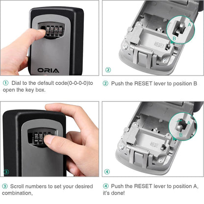 Durable Key Storage Lock Box Wall Mounted Safety Key