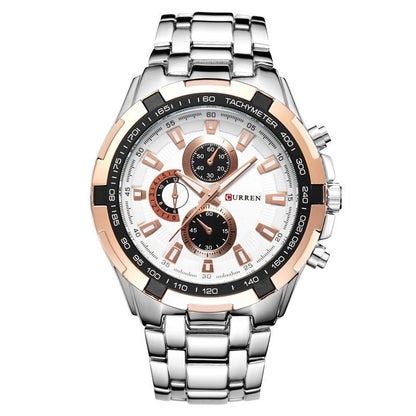 Mens Business Stainless Steel Wristwatch