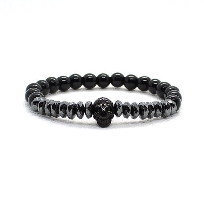 Bracelet Matte Oxyn Stone Beads Skull Erkek Bileklik Set Crown Jewelry