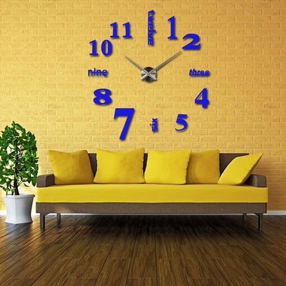 3d real big wall clock rushed mirror sticker diy living room decor