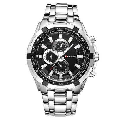 Mens Business Stainless Steel Wristwatch