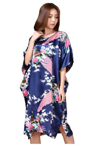 Female Satin Robe Dress Nightgown Women