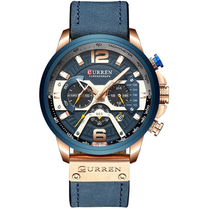 Mens Watches Top Brand Luxury Leather Sports