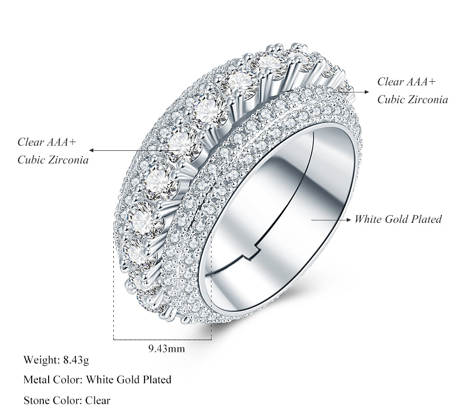 Rotatable Rings for Women Trendy Zircon Finger