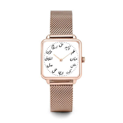 Luxury Fashion Women Watches Metal Mesh Belt Quartz Wristwatch