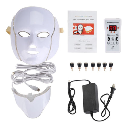 7 Colors Light LED Facial Mask with Neck Face Care Treatment Beauty