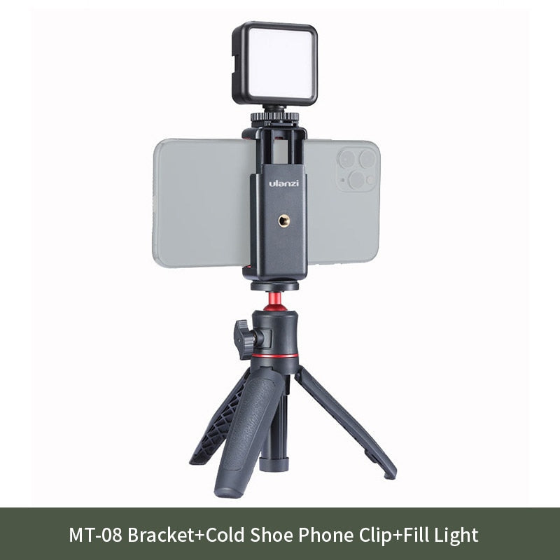 Tripod Cold Shoe Phone Mount Holder for Microphone LED Light