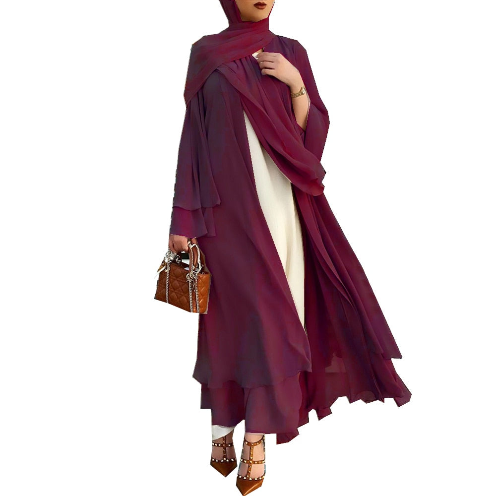 Open Abaya Muslim Dress Clothes Women