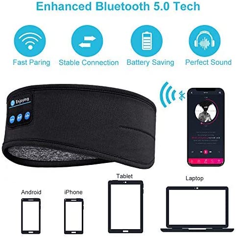 Bluetooth Sleeping Headphones Sports Headband Thin Soft Elastic
