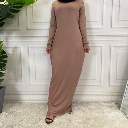 Islamic Abaya Long Sleeve Maxi Slim Inner Dress