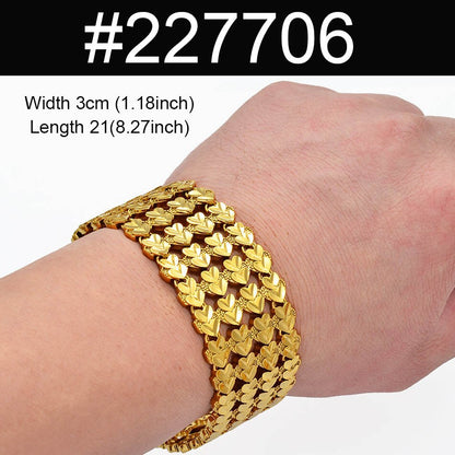 Width Bracelet for Women Gold Color Ethiopian Jewelry