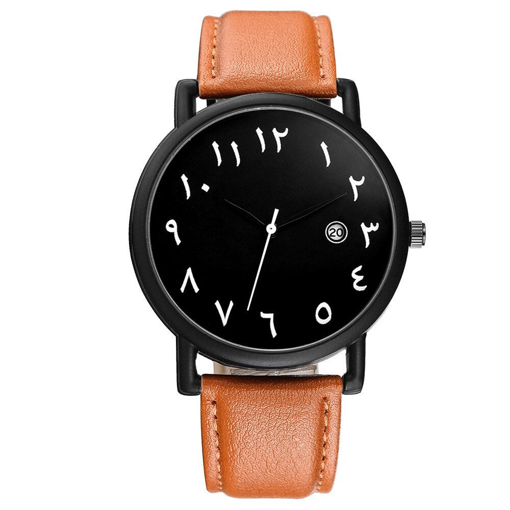 Women Watches Arabic Number Creative Fashion Quartz Wristwatch Leather