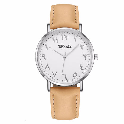 Women Arabic Numbers Watch Luxury Leather Quartz Wristwatches Clock