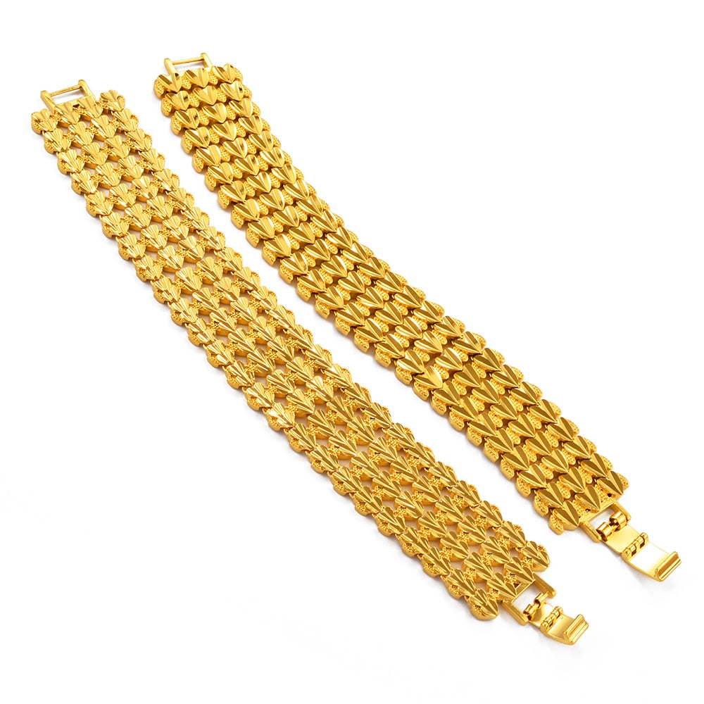 Width Bracelet for Women Gold Color Ethiopian Jewelry