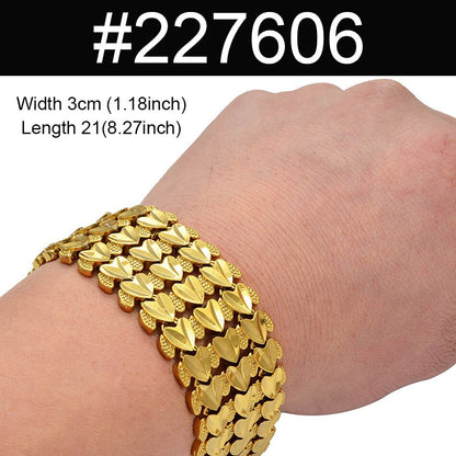 Width Bracelet for Women Gold Color Ethiopian Jewelry