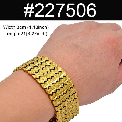 Width Bracelet for Women Gold Color Ethiopian Jewelry