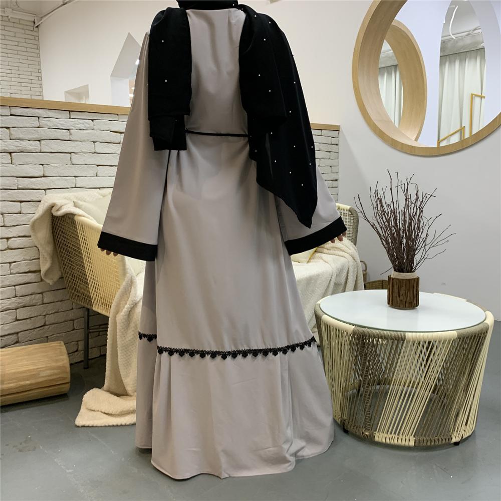 Simple Elegant Black Embroidered Abaya Muslim Dresses
