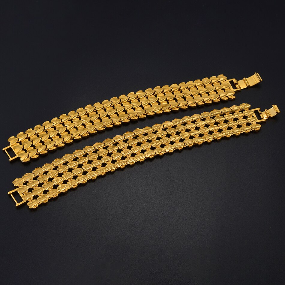 Width Bracelet for Women Gold Color Ethiopian Jewelry