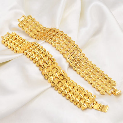 Width Bracelet for Women Gold Color Ethiopian Jewelry