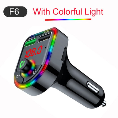 Ambient Light Bluetooth 5.0 FM Transmitter Car Fast Charge