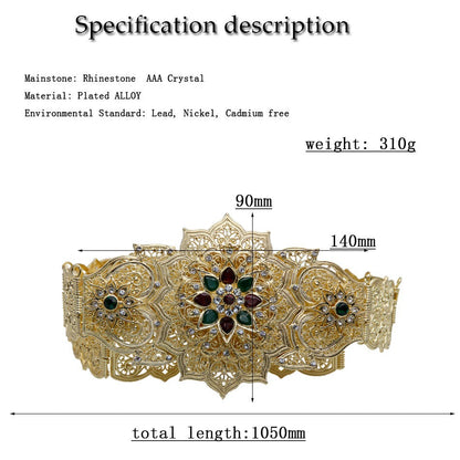 Morocco Jewelry Metal Women Belt Gold Color Wedding Waist Chain