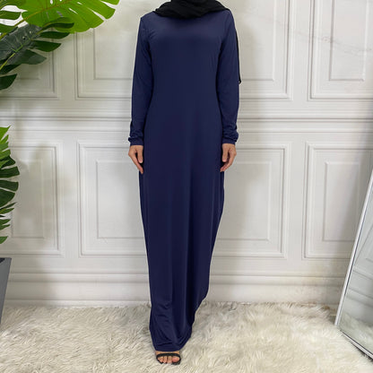 Islamic Abaya Long Sleeve Maxi Slim Inner Dress