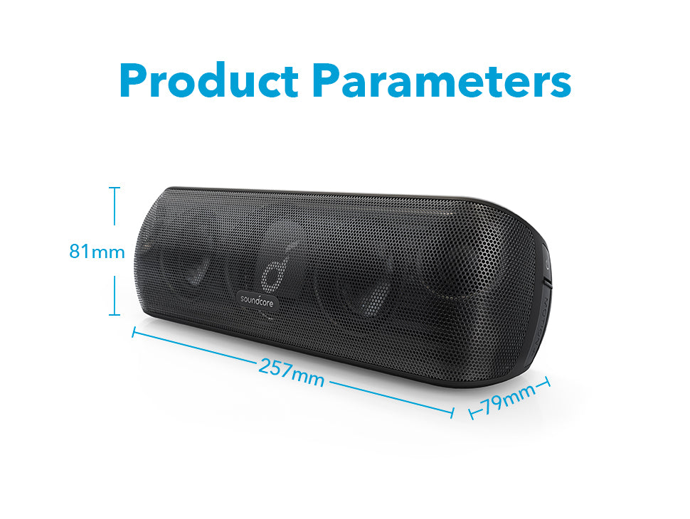 Bluetooth Speaker with Hi-Res 30W Audio Extended Bass and Treble