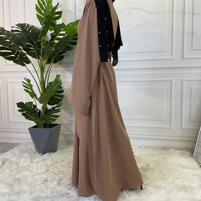 Muslim Fashion Abaya Long Dresses Women With Sashes Islamic Clothing