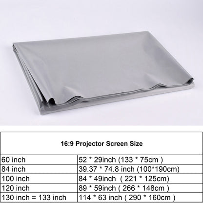 High Brightness Reflective Projector Screen 60 100 130 inch 16:9