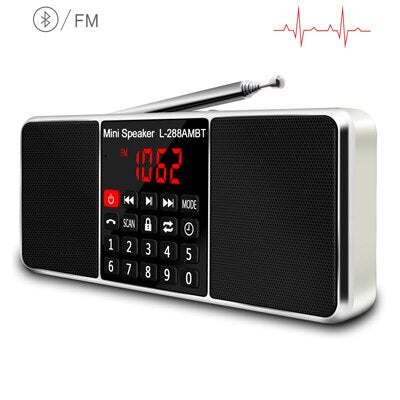 Digital Portable Radio AM FM Bluetooth Speaker Stereo MP3 Player